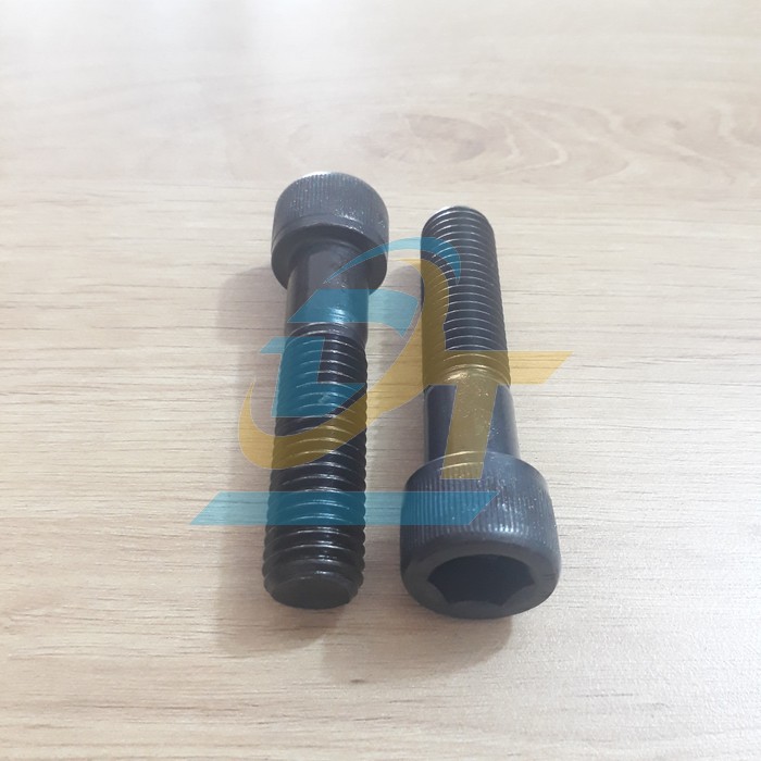 Bulong lục gi&aacute;c ch&igrave;m đầu trụ th&eacute;p đen ren lửng M14x60