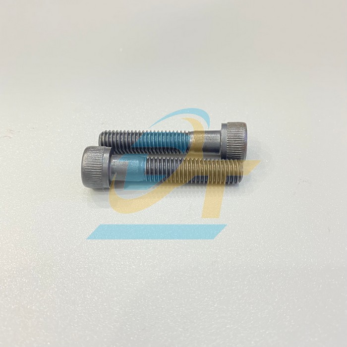 Bulong lục gi&aacute;c ch&igrave;m đầu trụ th&eacute;p đen ren lửng M5x35
