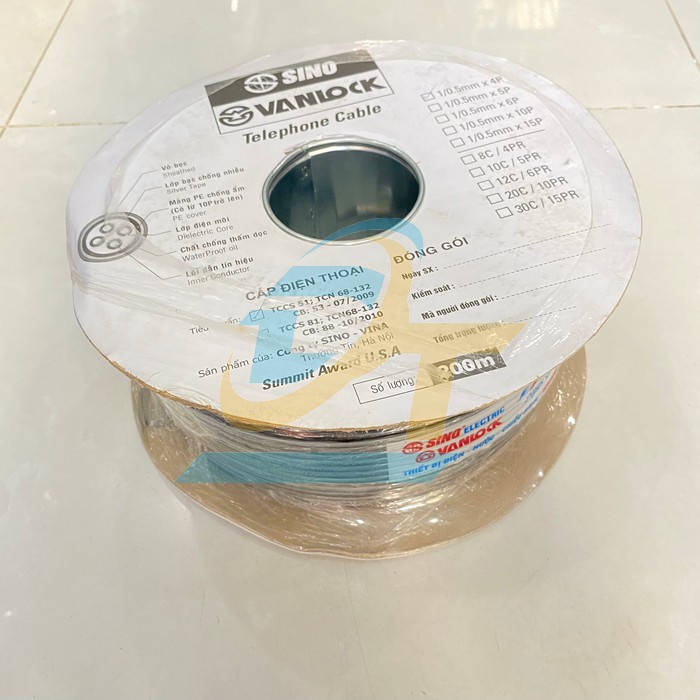 Cáp điện thoại chống ẩm TLD 1/0.5mm x 4P/DE Sino