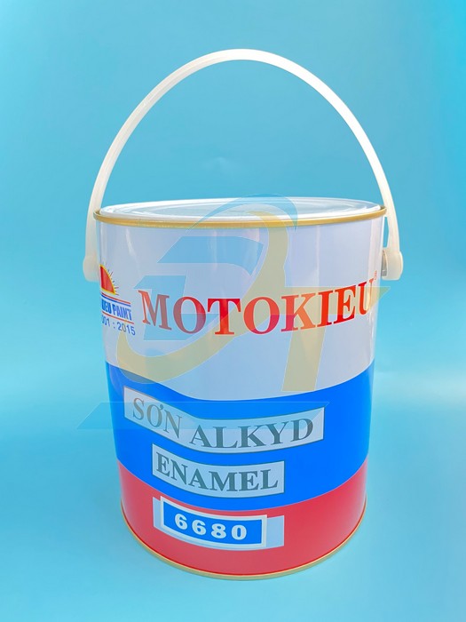 Sơn dầu Alkyd bóng màu xanh 6680 Motokieu