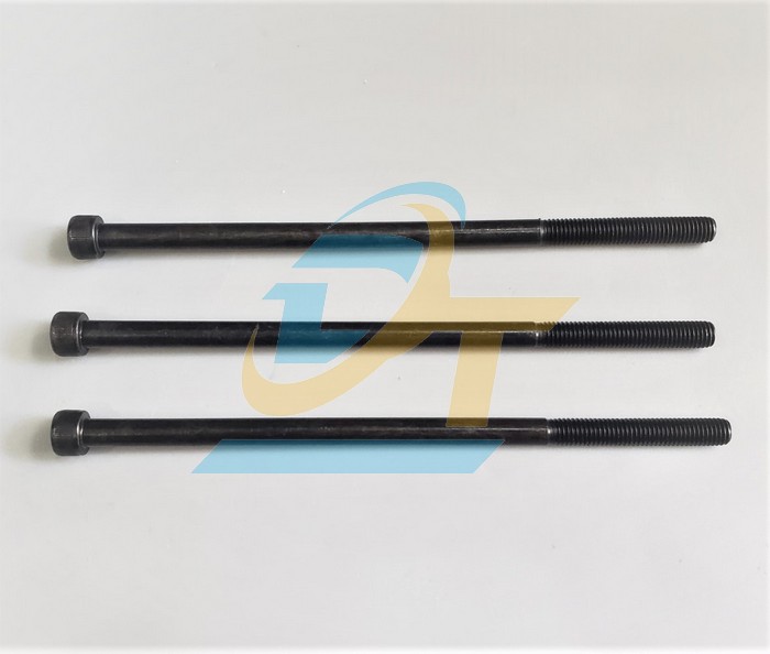 Bulong lục gi&aacute;c ch&igrave;m đầu trụ th&eacute;p đen ren lửng M8x180 (Ren 50)