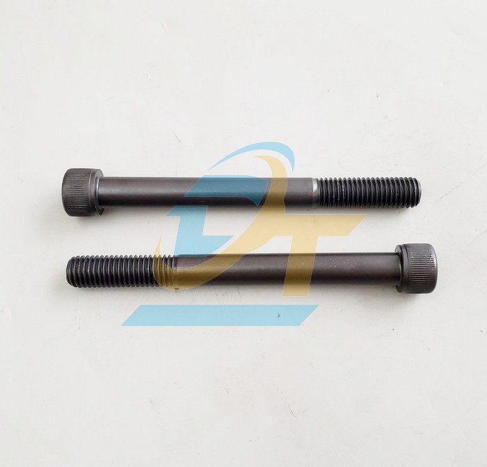 Bulong lục gi&aacute;c ch&igrave;m đầu trụ th&eacute;p đen ren lửng M12x120