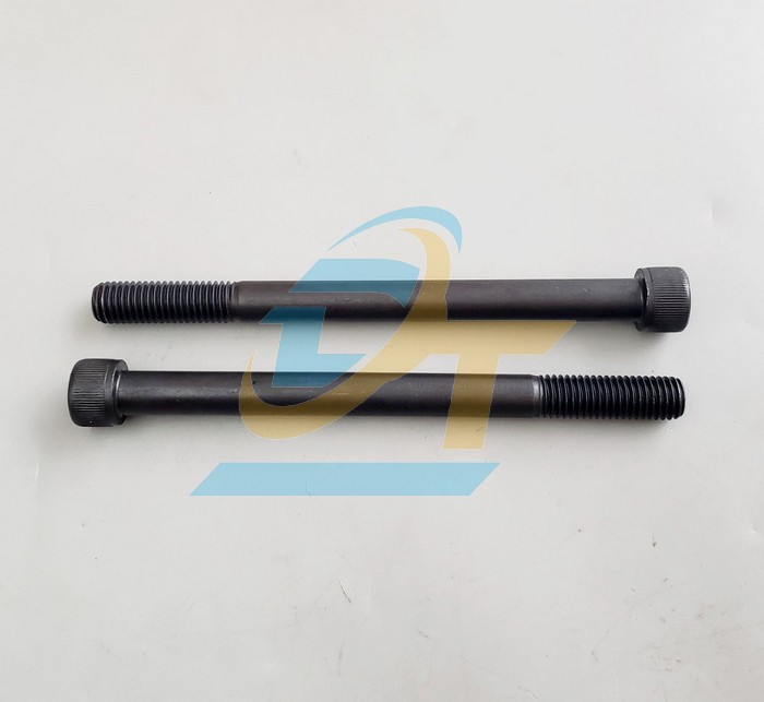 Bulong lục gi&aacute;c ch&igrave;m đầu trụ th&eacute;p đen ren lửng M12x150