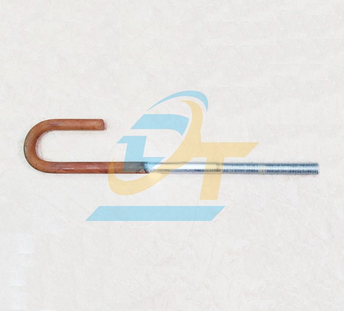 Bộ Bulong neo bẻ J mạ kẽm đầu ren + 2 t&aacute;n + 2 long đền M16x500