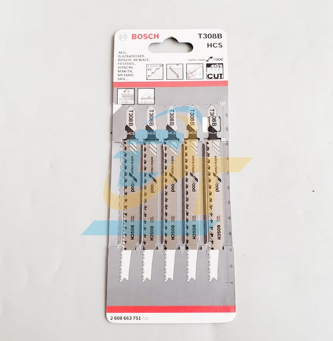 Vỉ 5 lưỡi cưa lọng (gỗ) T308B Bosch 2608663751