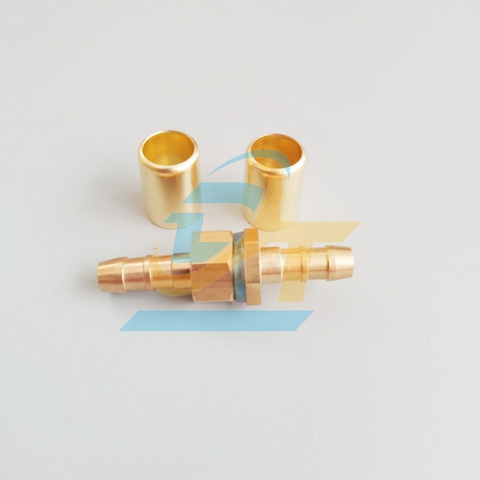 Bộ &eacute;p đầu d&acirc;y m&aacute;y rửa xe đồng thau đu&ocirc;i chuột 8.5mm - Ren 13mm (Đầu đực - C&aacute;i + &Aacute;o &eacute;p)