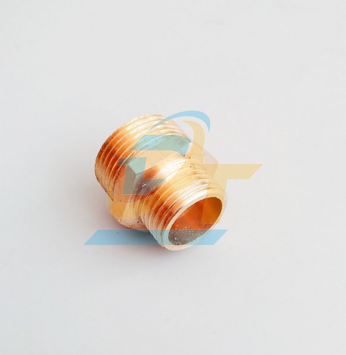 Nối 2 đầu ren ngo&agrave;i đồng thau 27x21