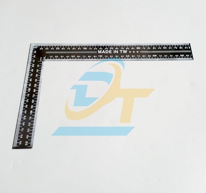 Thước ke góc vuông đen hệ inch và mét 20x30cm