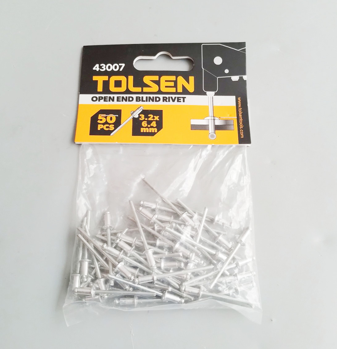 Gói 50 đinh rive nhôm 3.2x6.4mm Tolsen 43007
