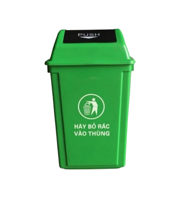 Thùng rác nhựa nắp lật PUSH 60 lít