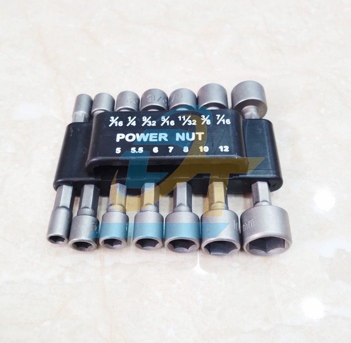 Bộ 14 đầu tuýp vặn ốc lục giác hệ inch và hệ mét Power Nut