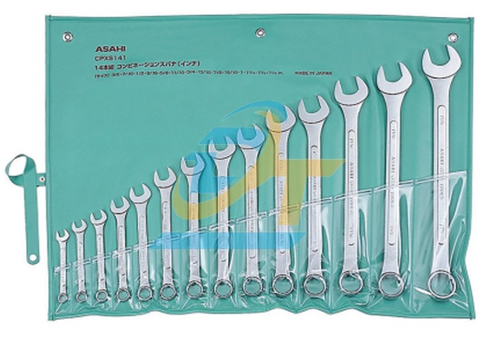 Bộ cờ lê vòng miệng hệ inch 14 chi tiết 3/8-1.1/4" Asahi 1014