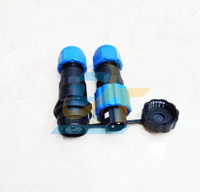 Đầu nối dây chống nước 2 chân thẳng (Đực + Cái) SP13-2P
