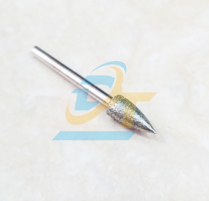 Mũi mài khắc kim cương đầu nhọn trục 3mm D6x13x45mm