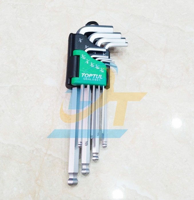 Bộ lục giác đầu bi hệ inch 9 cây 1/16-3/8" Toptul GBAL0901