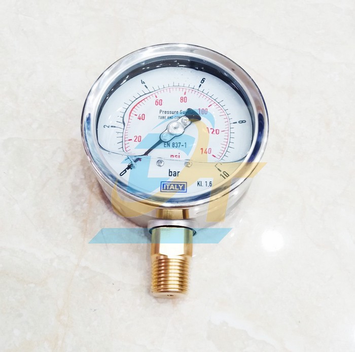 Đồng hồ đo áp suất 100mm 0-10bar Italy (Chân đứng)