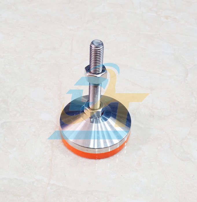 Chân tăng chỉnh chịu lực inox 304 M16x100 đế cao su phi 80