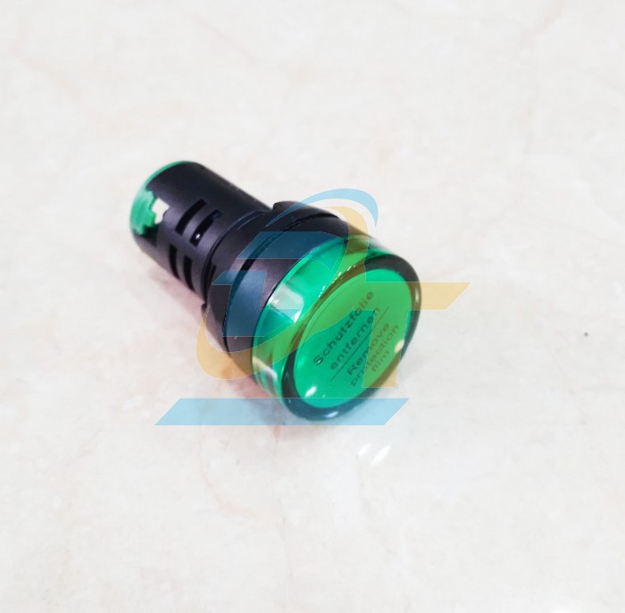 Đèn báo pha 220V phi 22 màu xanh lá NP116-22DS