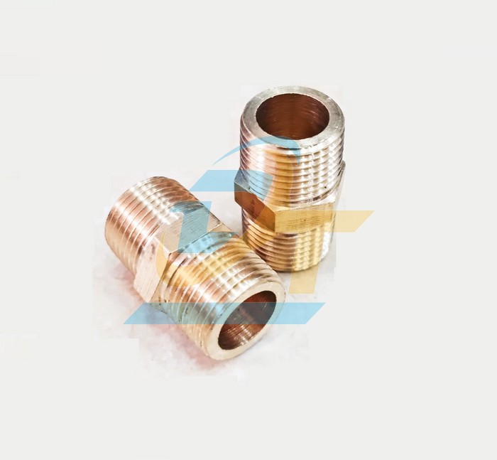 Nối 2 đầu ren ngoài (kép ren) đồng thau phi 17