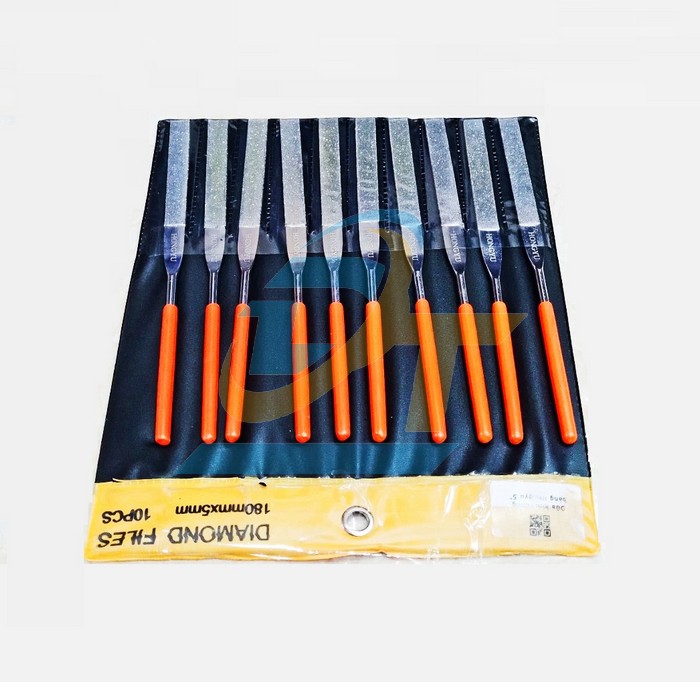 Bộ dũa kim cương dẹp 10 cây Hongyu 5x180mm