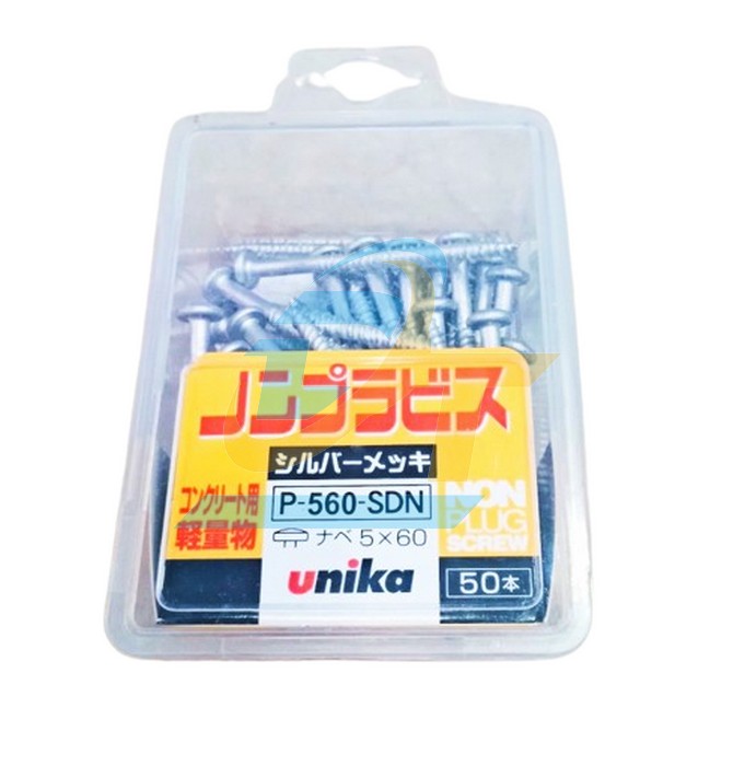 Vít bắn tắc kê đầu dù mạ kẽm 5x60mm Unika P-560-SDN (Hộp 50 cái)