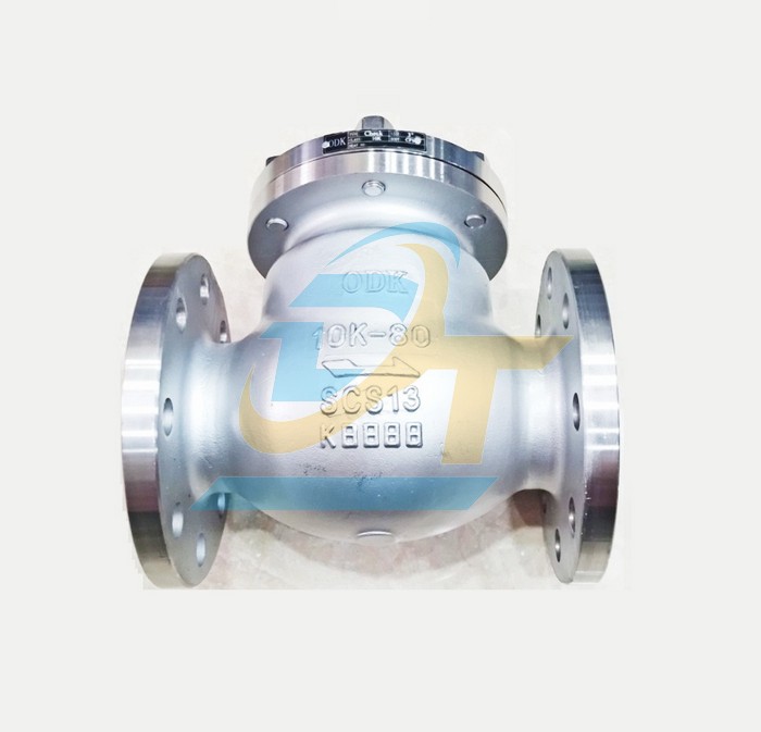 Van 1 chiều lá lật inox 304 nối bích JIS 10K ODK DN80 - Phi 90