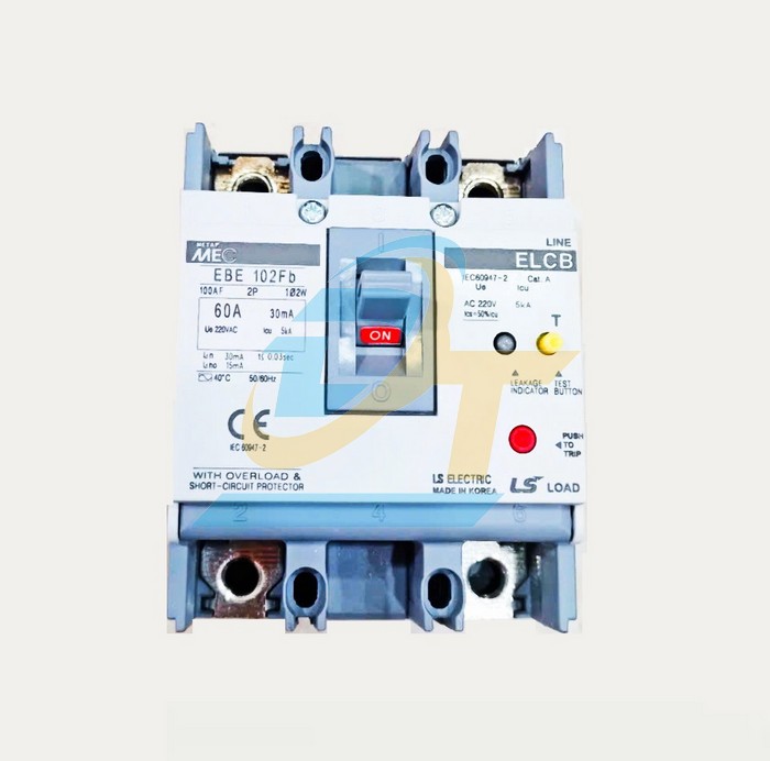 Cầu dao chống giật ELCB 2P 60A 5kA 220V LS EBE102Fb