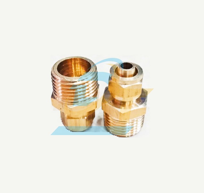Nối thau siết ống hơi ren ngoài 21 ống 10