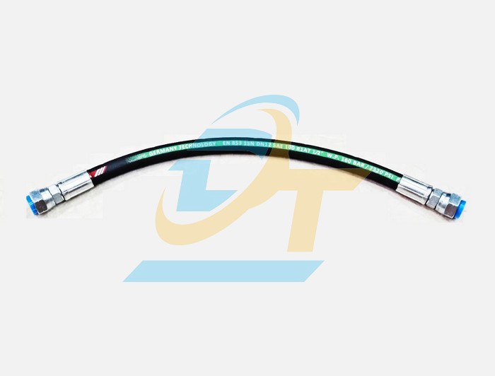 Ống tuy ô thủy lực 1 lớp bố 1/2"x440mm bấm 2 đầu ren trong 21 côn lồi
