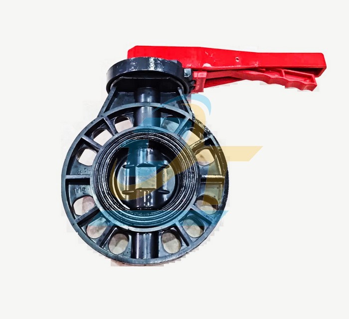 Van bướm mặt bích PVC tay gạt Finmax phi 110