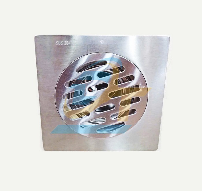 Phễu thoát sàn chống hôi inox 304 150x150 phi 90 (Cốc dài 50mm)