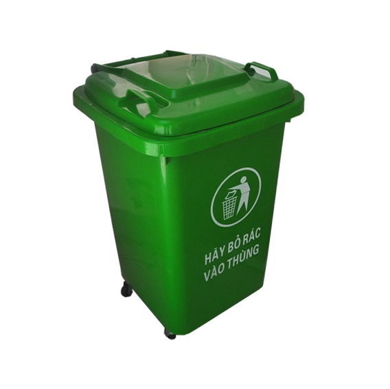 Thùng rác nhựa 60 lít có bánh xe