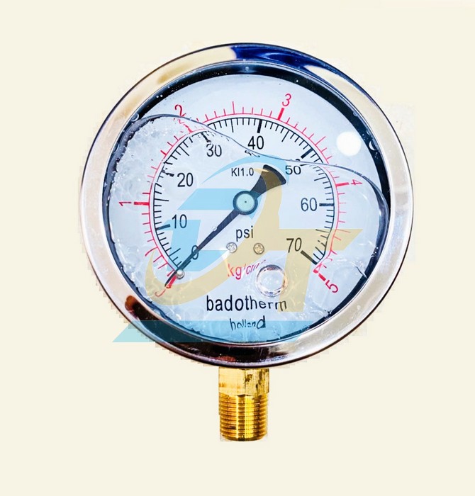 Đồng hồ đo &aacute;p suất Badotherm 100mm 0-5kg/cm2 (Ch&acirc;n đứng ren 1/4" NPT)