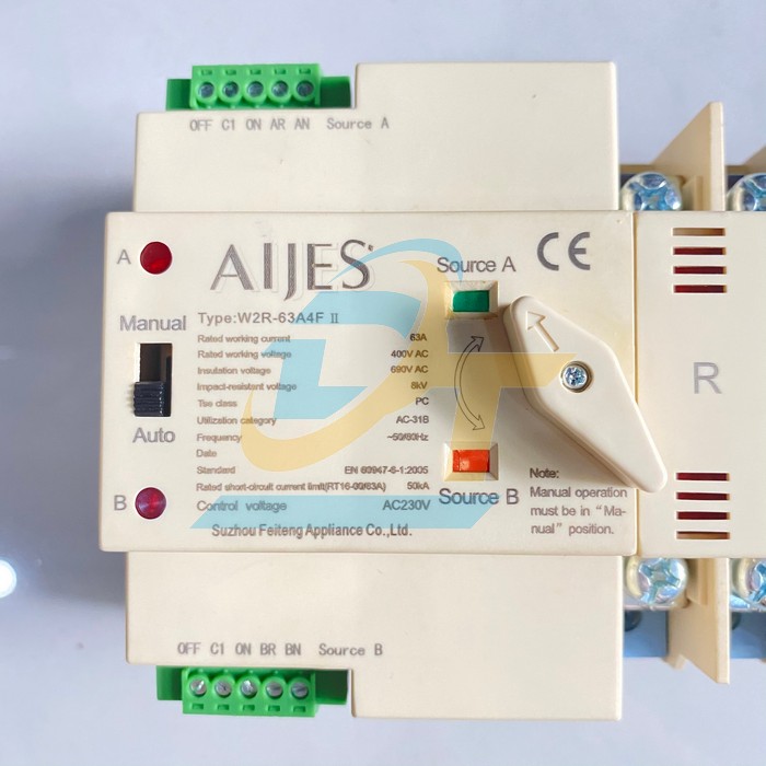 Bộ chuyển nguồn tự động ATS Aijes W2R-63A4F W2R-63A4F Aijes | Gi&aacute; rẻ nhất - C&ocirc;ng Ty TNHH Thương Mại Dịch Vụ Đạt T&acirc;m