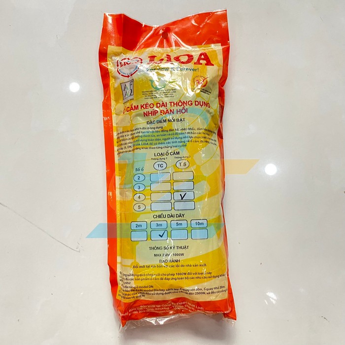 Ổ cắm điện 4 lỗ dây 3m có 1 công tắc LIOA 4TS3-2 4TS3-2 LiOA | Giá rẻ nhất - Công Ty TNHH Thương Mại Dịch Vụ Đạt Tâm