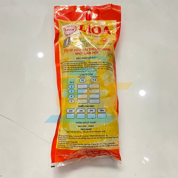 Ổ cắm điện 3 lỗ dây 5m có 1 công tắc Lioa 3TS5-2 3TS5-2 LiOA | Giá rẻ nhất - Công Ty TNHH Thương Mại Dịch Vụ Đạt Tâm
