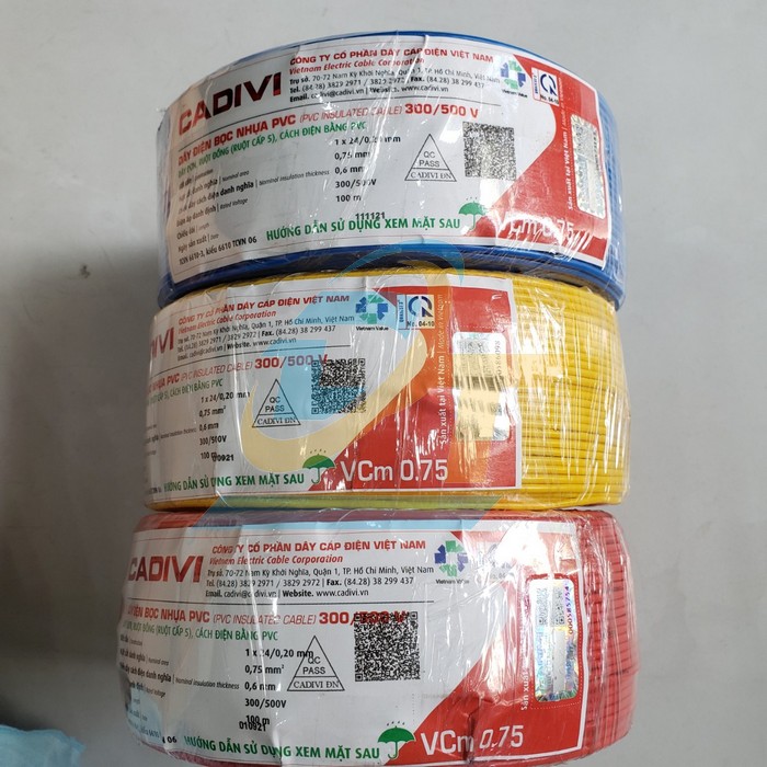 Dây điện đơn mềm Cadivi VCm 0.75 - 300/500V VCm 0.75 Cadivi | Giá rẻ nhất - Công Ty TNHH Thương Mại Dịch Vụ Đạt Tâm