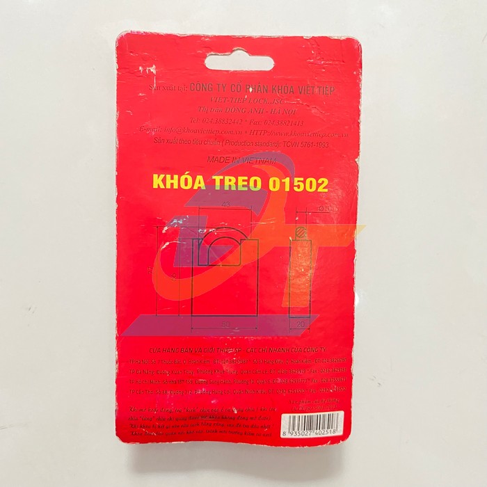 Khóa treo hợp kim chống cắt Việt Tiệp 01502 01502 VietTiep | Giá rẻ nhất - Công Ty TNHH Thương Mại Dịch Vụ Đạt Tâm