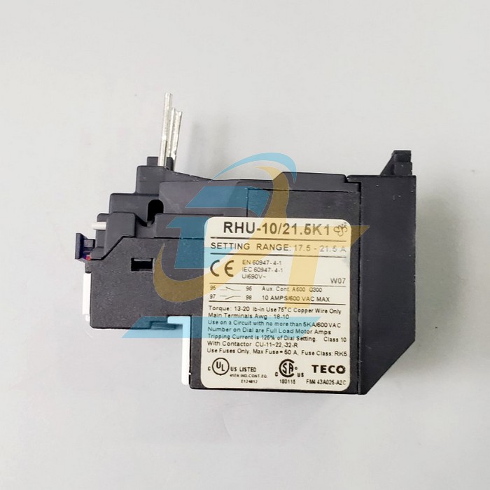 Relay nhiệt 17.5-21.5A Teco RHU-10/21.5K1 RHU-10/21.5K1 Teco | Giá rẻ nhất - Công Ty TNHH Thương Mại Dịch Vụ Đạt Tâm