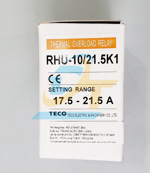 Relay nhiệt 17.5-21.5A Teco RHU-10/21.5K1 RHU-10/21.5K1 Teco | Giá rẻ nhất - Công Ty TNHH Thương Mại Dịch Vụ Đạt Tâm