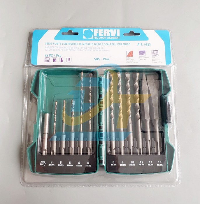 Bộ mũi khoan b&ecirc; t&ocirc;ng hợp kim 12 chi tiết Fervi 0332 0332 FERVI | Gi&aacute; rẻ nhất - C&ocirc;ng Ty TNHH Thương Mại Dịch Vụ Đạt T&acirc;m