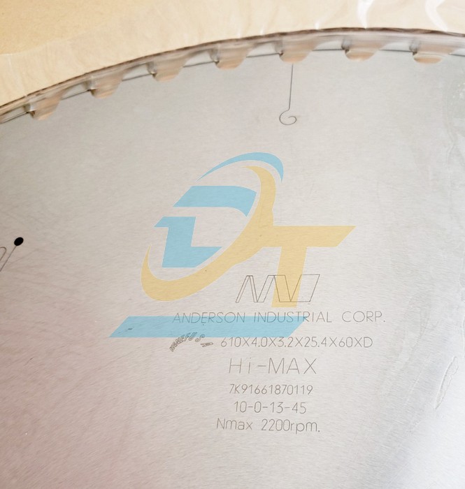 Lưỡi cắt nhôm 610x4.0x3.2 Anderson Kanefusa 60 răng - cốt 25.4mm  KANEFUSA | Giá rẻ nhất - Công Ty TNHH Thương Mại Dịch Vụ Đạt Tâm