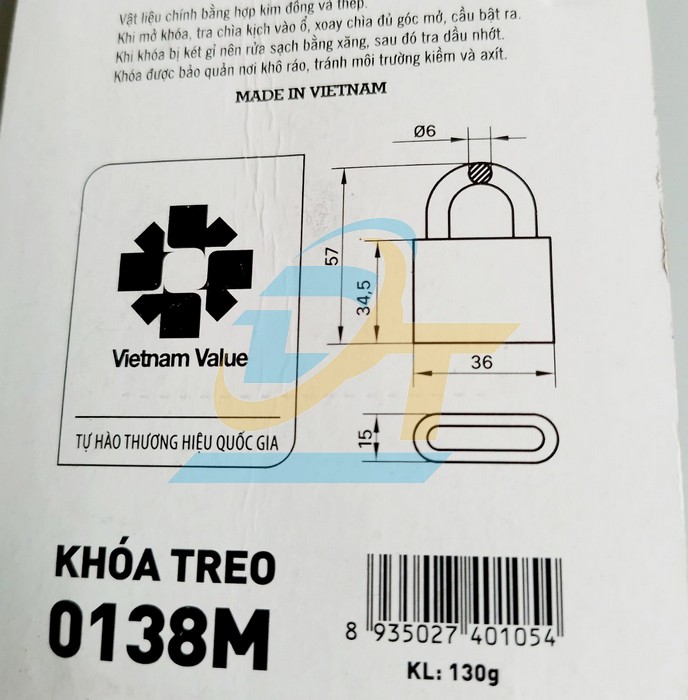 Khóa treo đồng 4F Việt Tiệp 0138M  VietTiep | Giá rẻ nhất - Công Ty TNHH Thương Mại Dịch Vụ Đạt Tâm