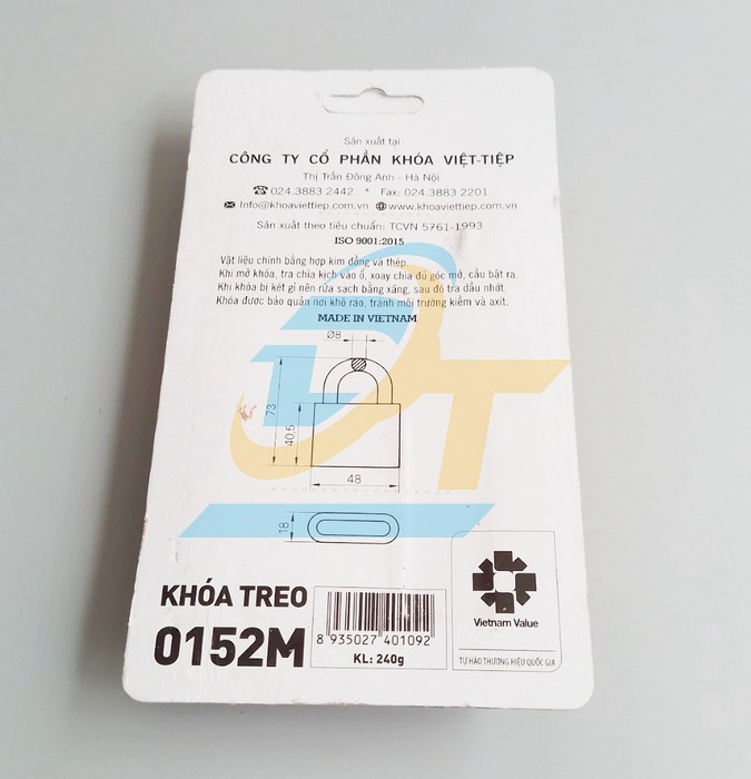 Khóa treo đồng 5F2 Việt Tiệp 0152M (Thay thế mã 1466/52M) 0152M (1466/52M) VietTiep | Giá rẻ nhất - Công Ty TNHH Thương Mại Dịch Vụ Đạt Tâm