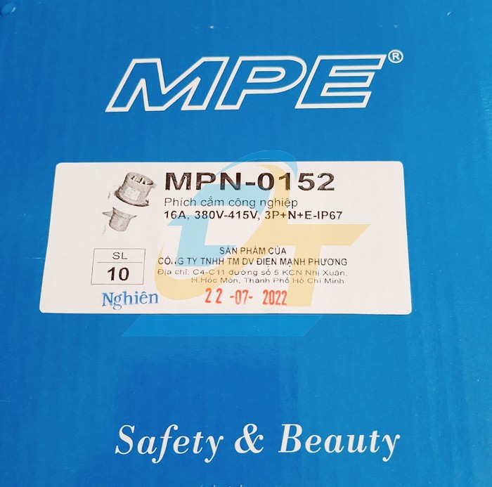 Phích cắm công nghiệp 3P 16A 415V MPE MPN-0152 MPN-0152 MPE | Giá rẻ nhất - Công Ty TNHH Thương Mại Dịch Vụ Đạt Tâm