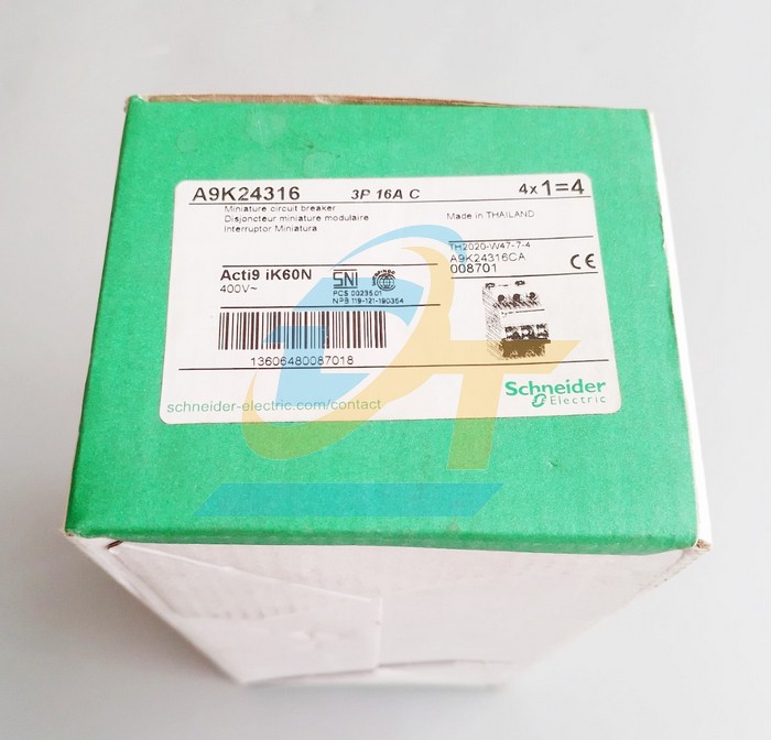 Cầu dao tự động MCB Acti9 3P 16A 6kA Schneider A9K24316 A9K24316 SCHNEIDER | Giá rẻ nhất - Công Ty TNHH Thương Mại Dịch Vụ Đạt Tâm