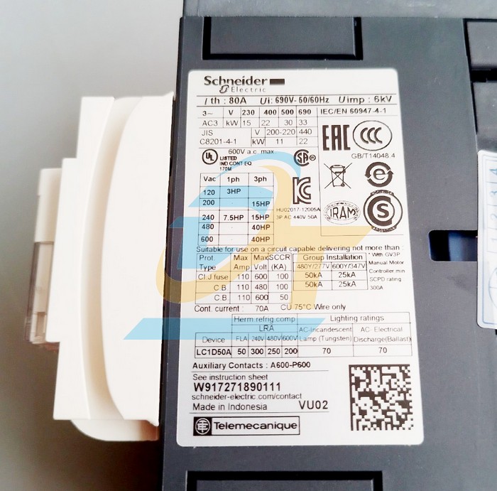 Khởi động từ 3P 50A 220V Schneider LC1D50AM7 LC1D50AM7 SCHNEIDER | Giá rẻ nhất - Công Ty TNHH Thương Mại Dịch Vụ Đạt Tâm