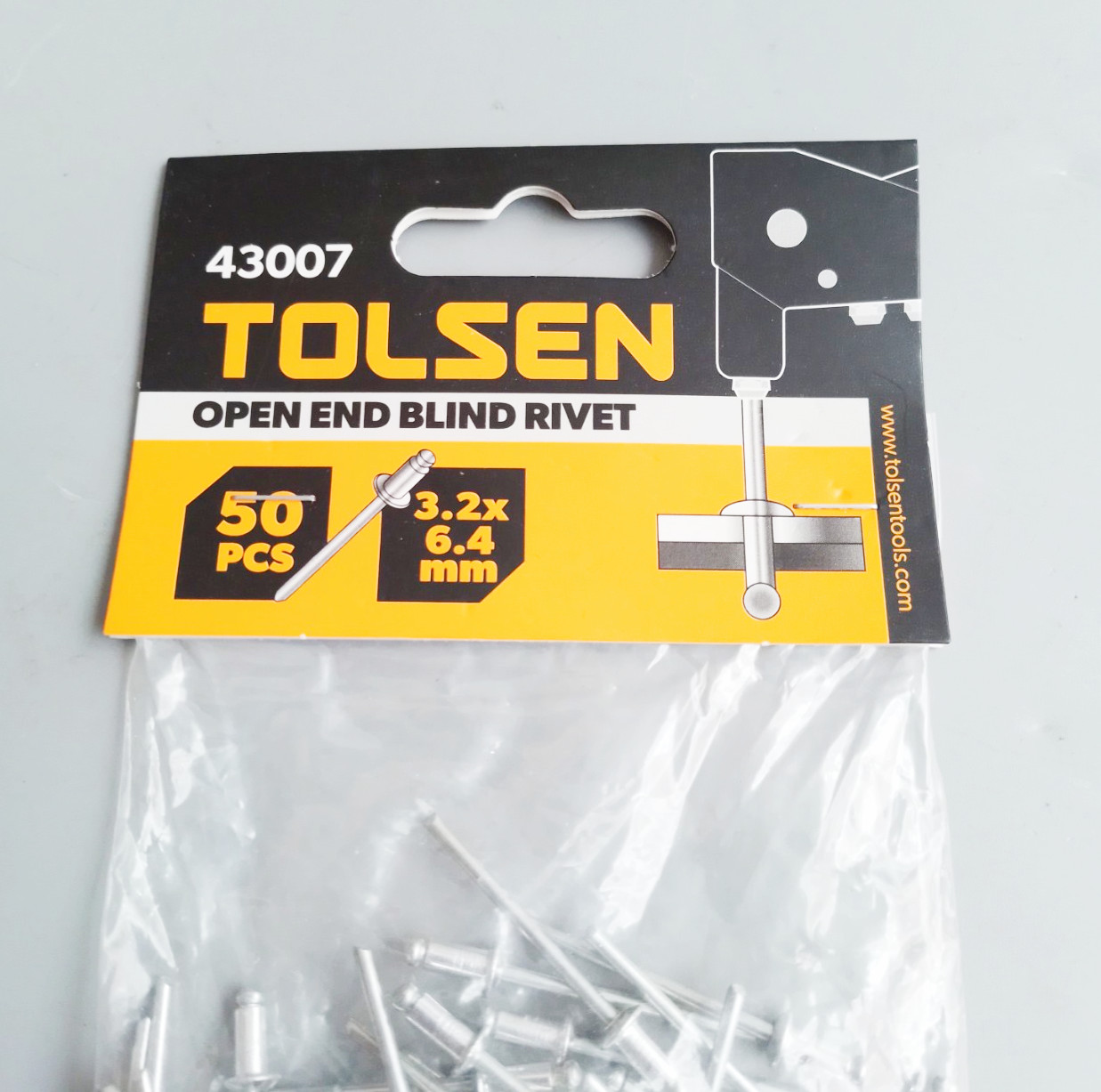Gói 50 đinh rive nhôm 3.2x6.4mm Tolsen 43007  Tolsen | Giá rẻ nhất - Công Ty TNHH Thương Mại Dịch Vụ Đạt Tâm