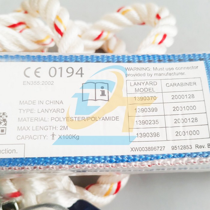 Dây đai an toàn lanyard 2 móc Protecta Firts 3M 1390398  3M | Giá rẻ nhất - Công Ty TNHH Thương Mại Dịch Vụ Đạt Tâm