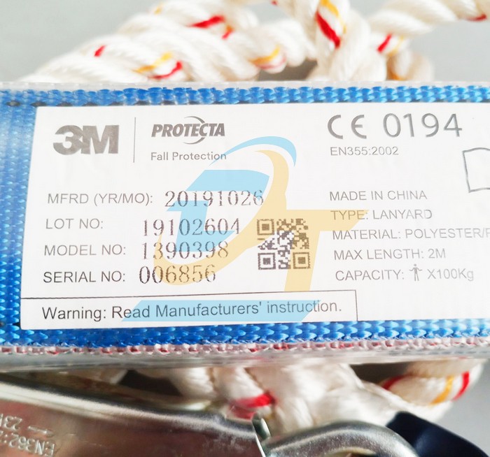 Dây đai an toàn lanyard 2 móc Protecta Firts 3M 1390398  3M | Giá rẻ nhất - Công Ty TNHH Thương Mại Dịch Vụ Đạt Tâm